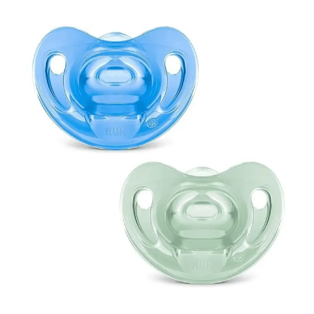 Chupeta NUK Sensitive Soft Oral Fit +6 meses 100% Silicone Azul Tamanho 2 2 Unidades