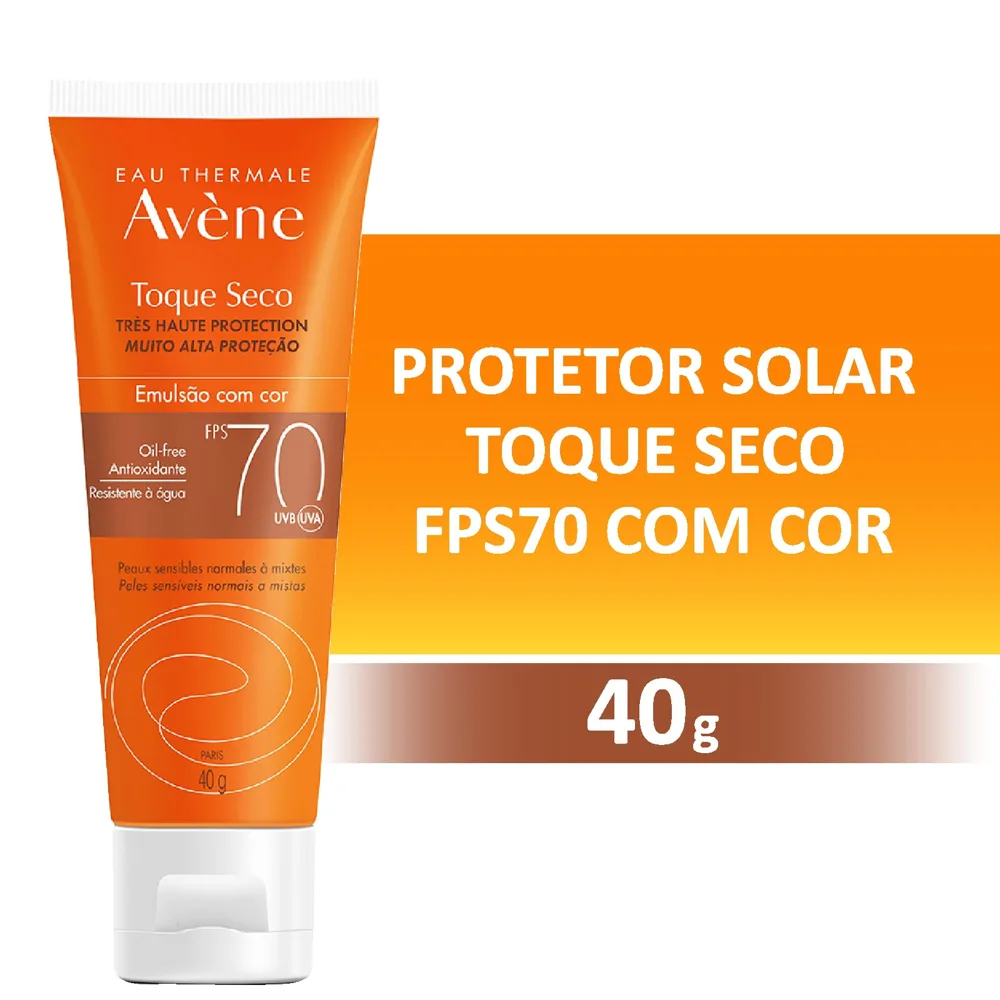 Protetor Solar Facial Avène Toque Seco FPS70 Emulsão Cor Universal 40g