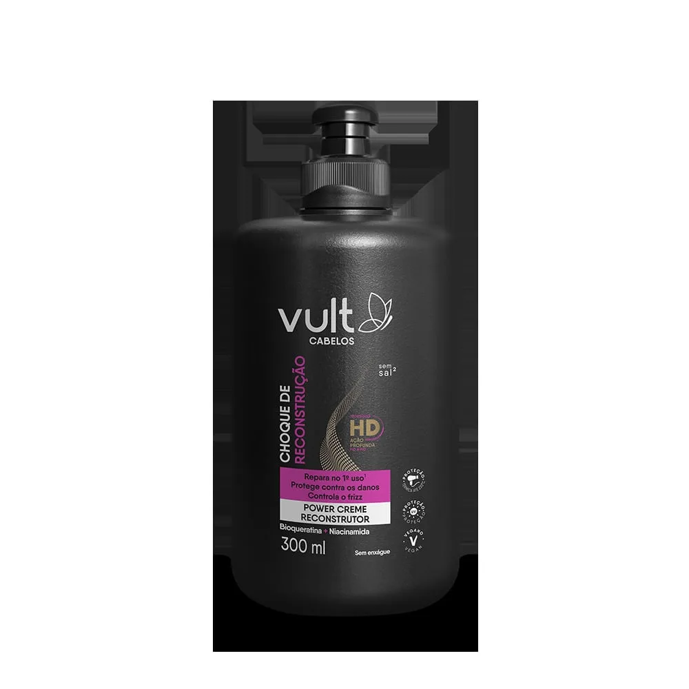Creme de Pentear Vult Choque de Reconstrução  Reconstrutor Power 300ml