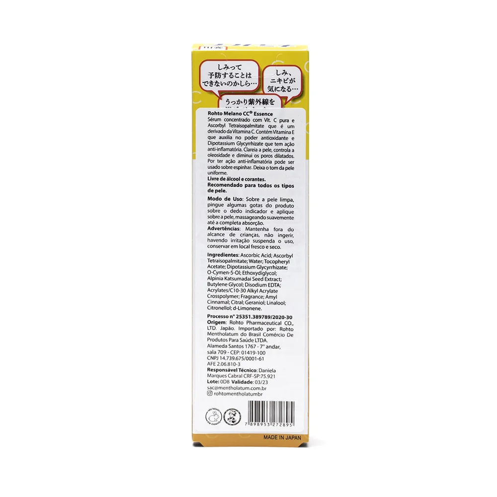 Sérum Facial Rohto Mentholatum Melano CC com Vitamina C 20ml