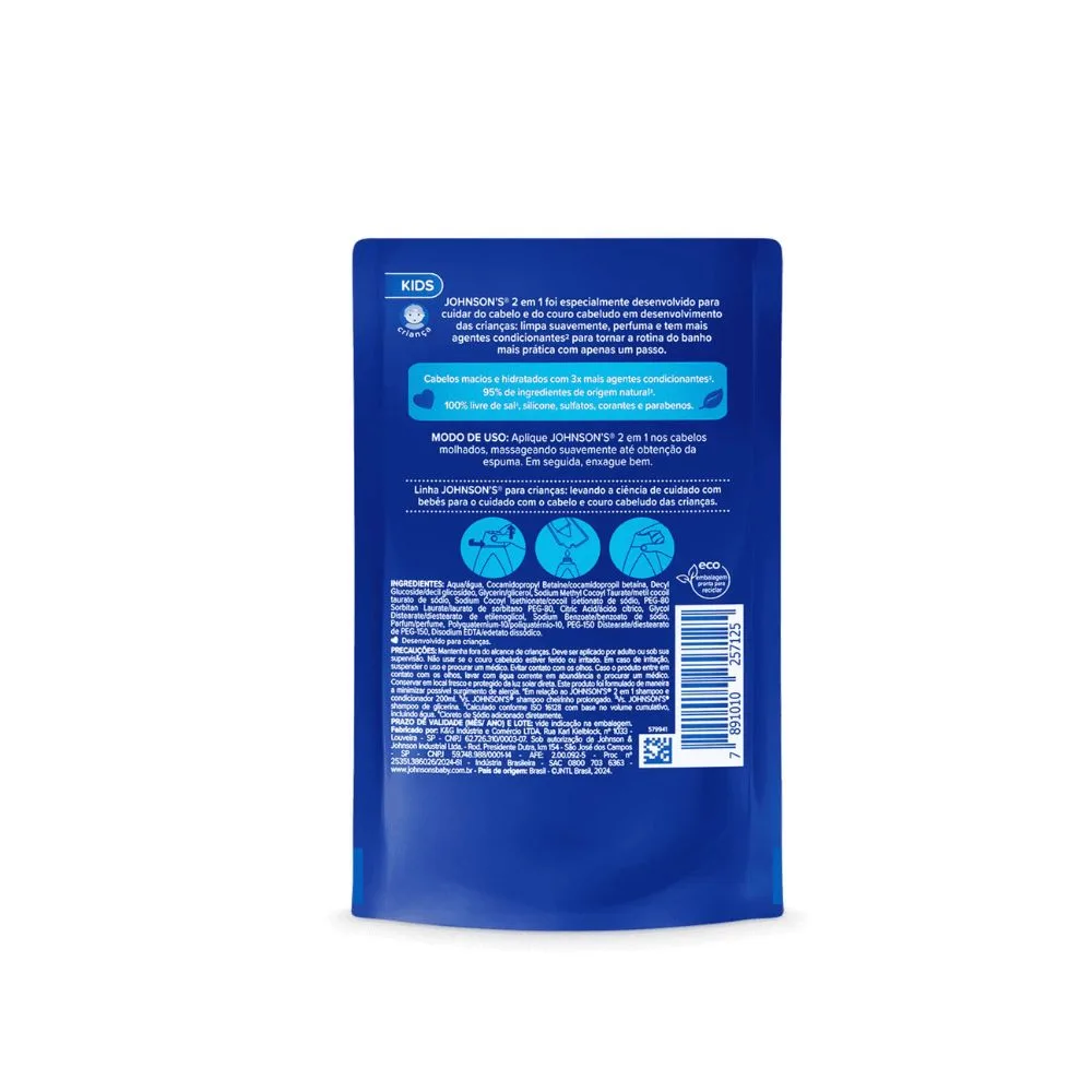 Shampoo e Condicionador Infantil Johnson's Baby 2 em 1 180ml