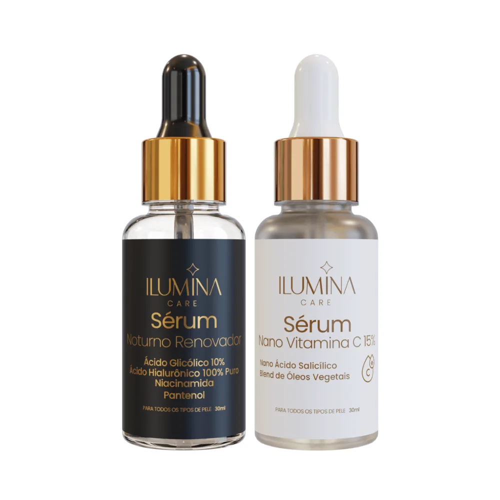 Kit Sérum Vitamina C 15% + Sérum Noturno Renovador