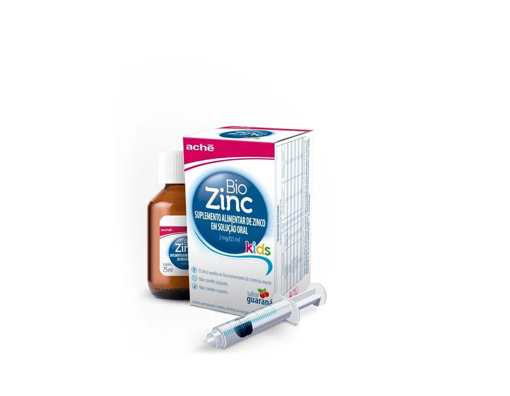 Suplemento Alimentar Infantil Biozinc Kids 2mg/0,5ml Sabor Guaraná Solução Oral 75ml