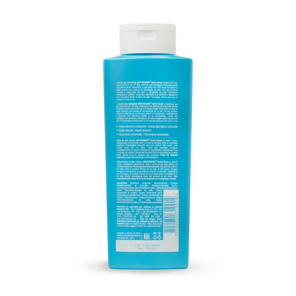 Hidratante Corporal Neutrogena Hydro Boost Water Gel com Ácido Hialurônico 400ml