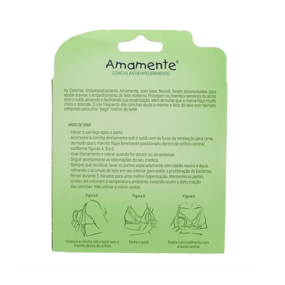Concha para Seios Amamente Antiempedramento Base Flexível Silicone 2 Unidades