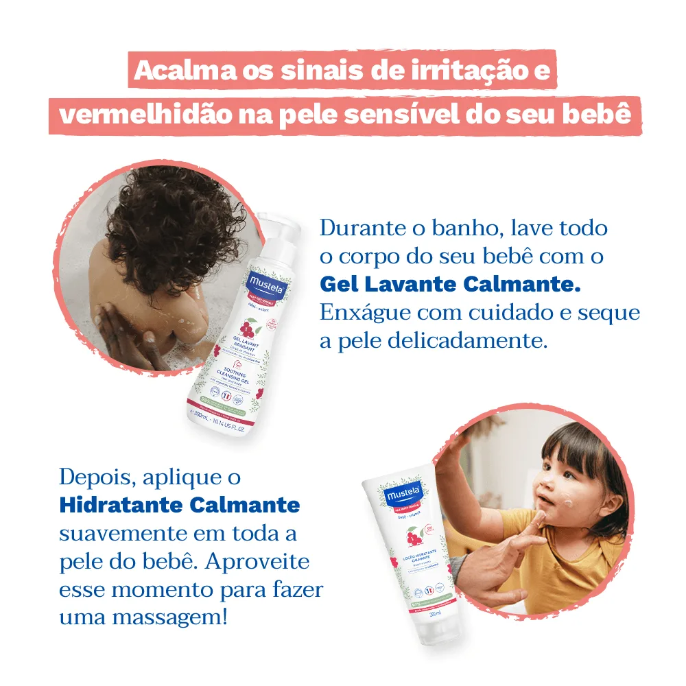 Kit Mustela Gel Lavante Calmante Pele Muito Sensível 300ml + Hidratante Calmante para Pele Muito Sensível 200ml
