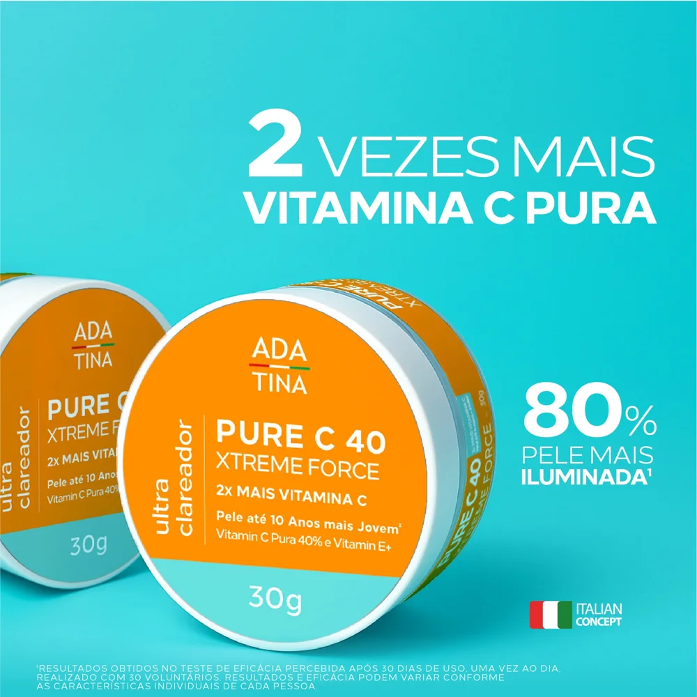Creme Clareador Anti-Idade Ada Tina Pure C 40 Xtreme 30g