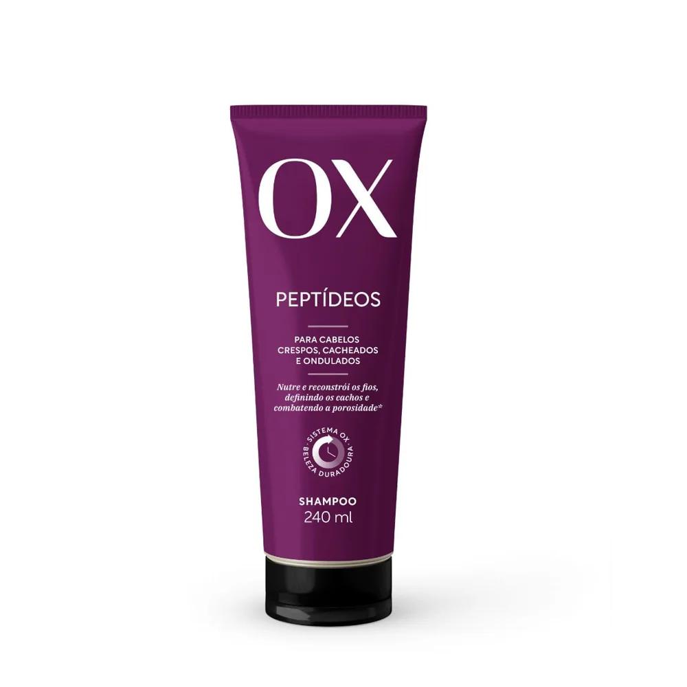 Shampoo OX Peptídeos para Crespos e Cacheados 240ml