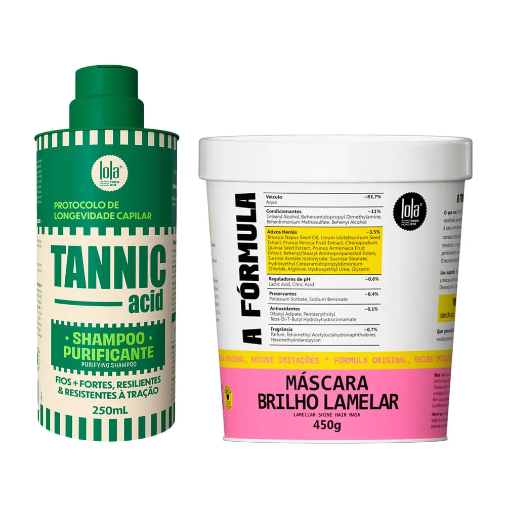 Lola From Rio - Tannic - Kit Shampoo 250ml + A Fórmula Máscara 450g
