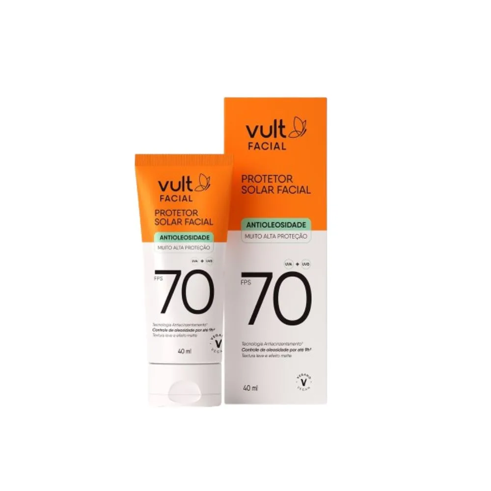 Protetor Solar Facial Vult Antioleosidade e Efeito Matte FPS70 40ml
