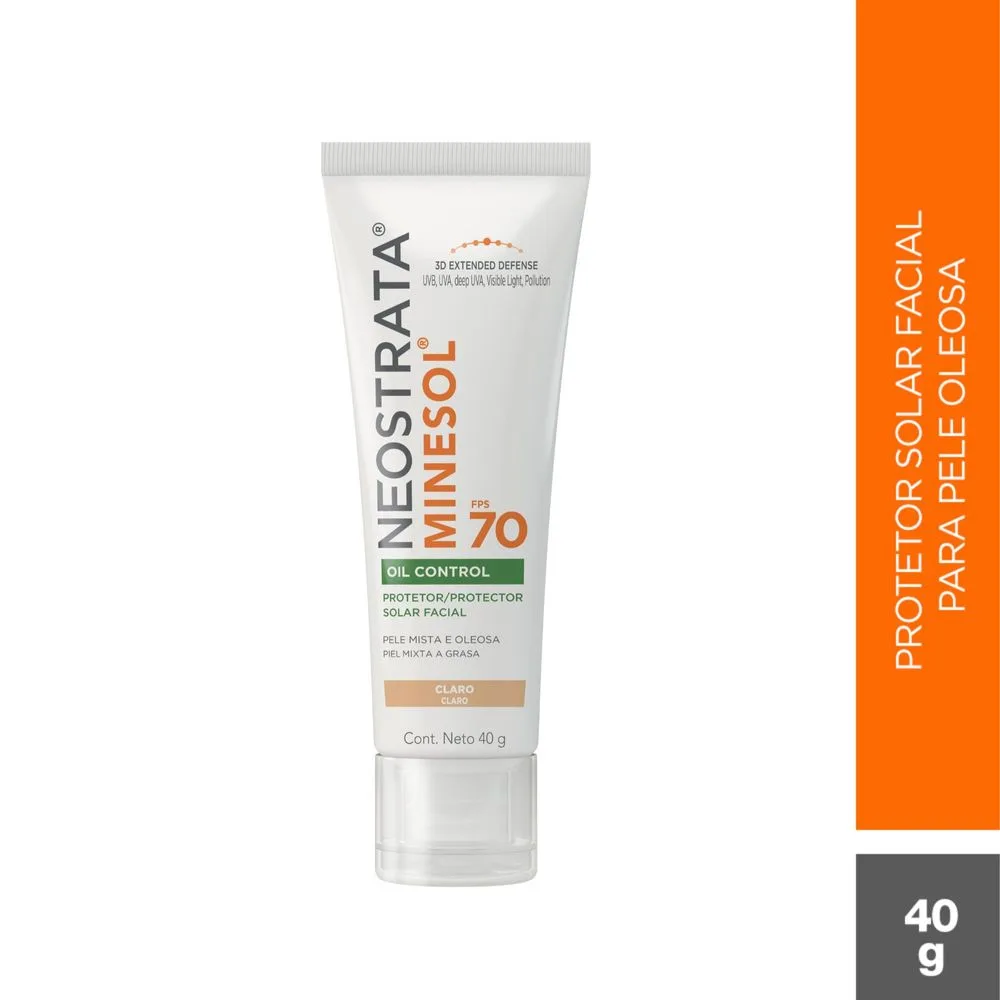 Protetor Solar Facial NeoStrata Minesol Oil Control FPS70 Cor Pele Clara 40g