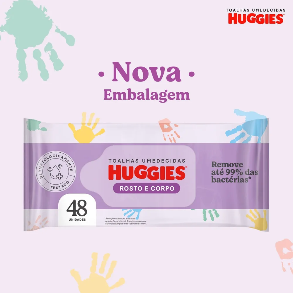 Lenços Umedecidos Huggies Rosto e Corpo Limpeza 4 x 48 Un