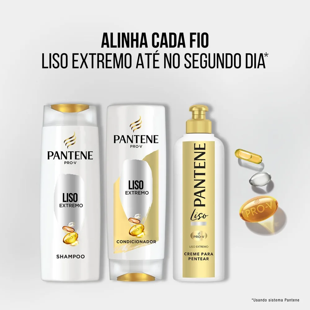 Kit Shampoo Pantene Pro-V Liso Extremo 350ml 1 Unidade + Condicionador Pantene Pro-V Liso Extremo 175ml 1 Unidade