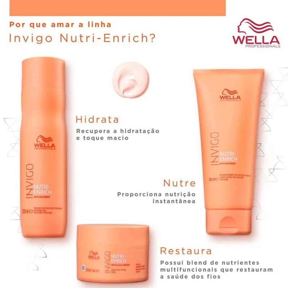 Kit Wella Nutri-Enrich - Shampoo 250ml + Condicionador 200ml + Máscara 150ml