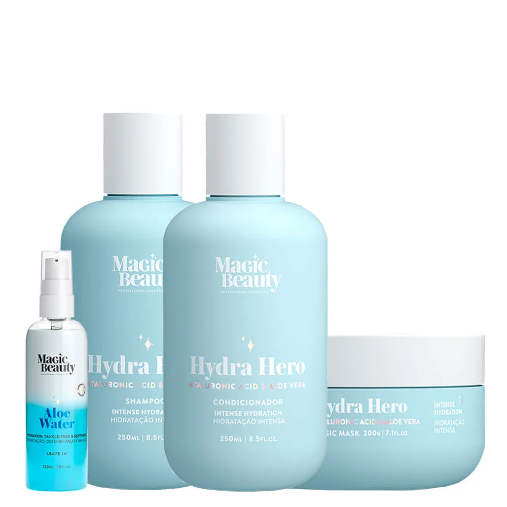 Kit Magic Beauty Hydra Hero - Shampoo 250ml + Condicionador 250ml + Máscara 200g + Leave-In 120ml