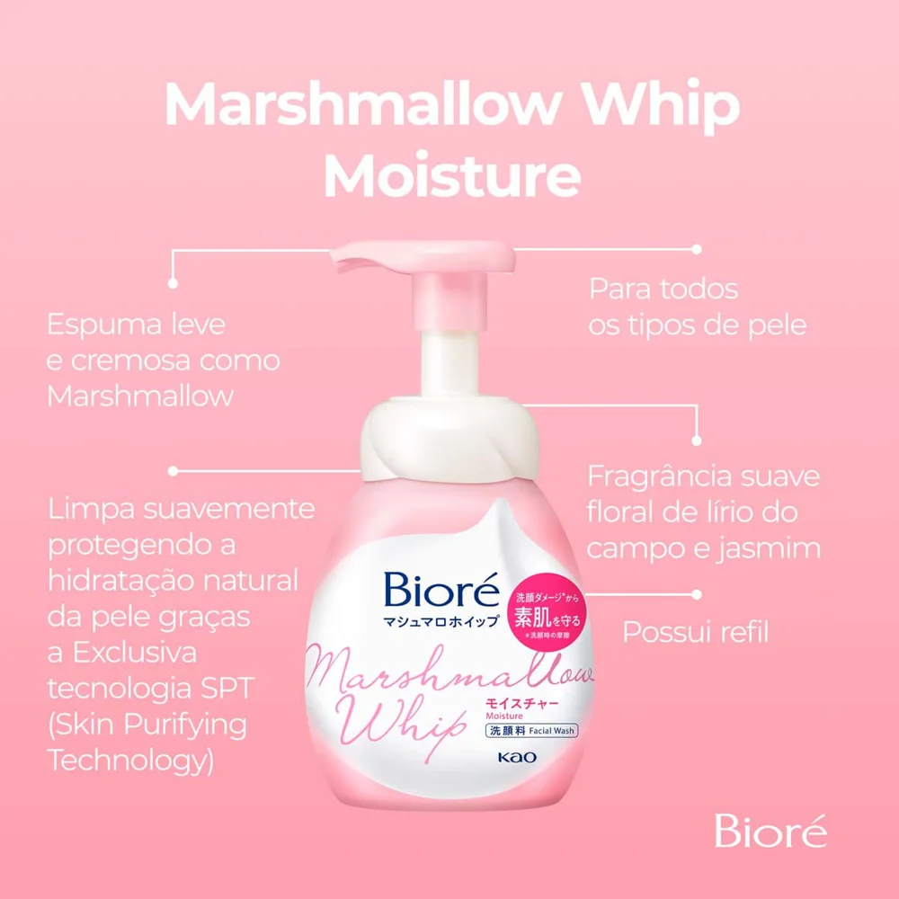 Sabonete Facial Bioré Marshmallow Whip Cleansing Moisture 150ml