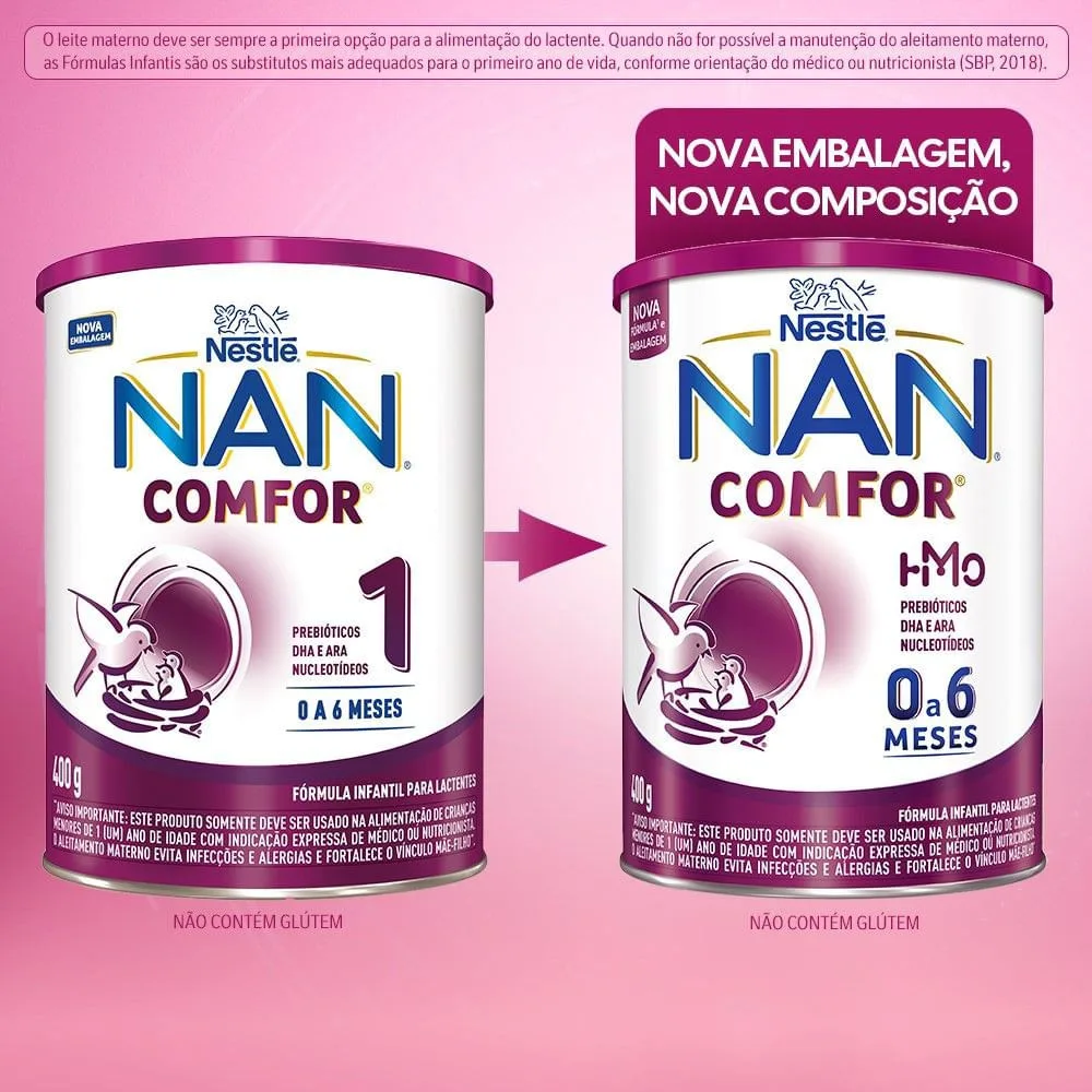 Fórmula Infantil NAN Comfor HMO de 0 a 6 meses 400g
