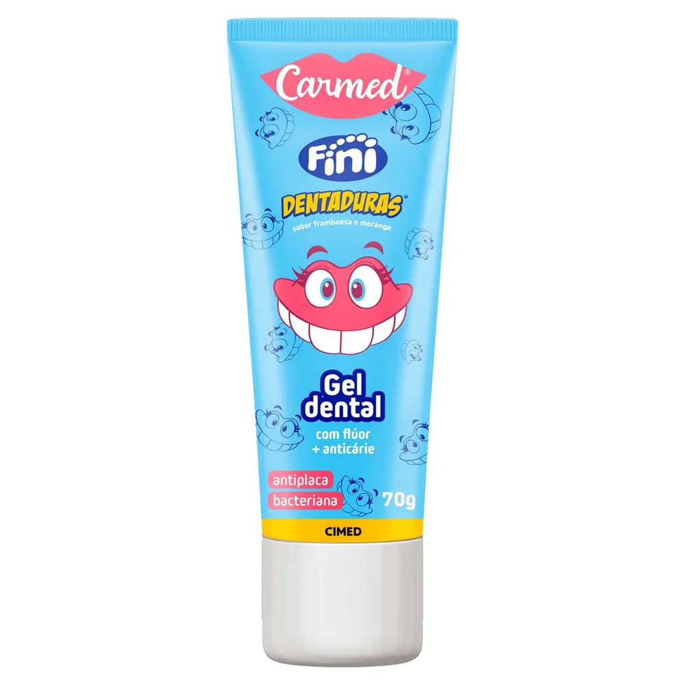 Gel Dental Carmed Fini Dentaduras Anticáries com Flúor 70g