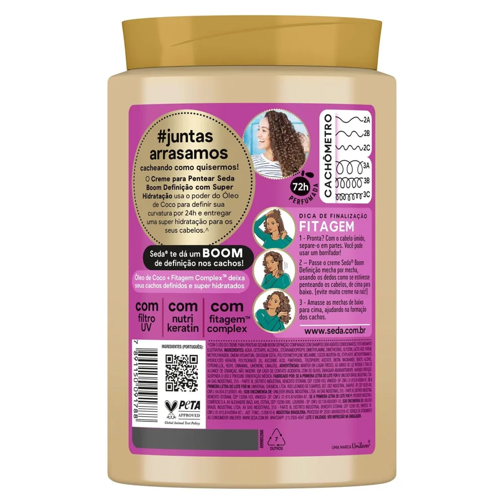 Creme de Pentear Seda Boom Definição Super Hidratação 1Kg