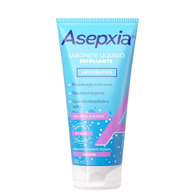 Sabonete Líquido Facial Asepxia Esfoliante Antiacne 100ml