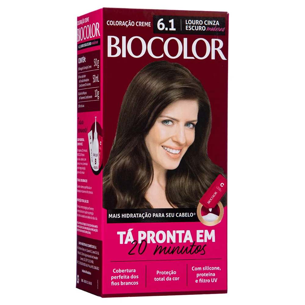 Tintura Biocolor Mini Louro Cinza Moderno 6.1