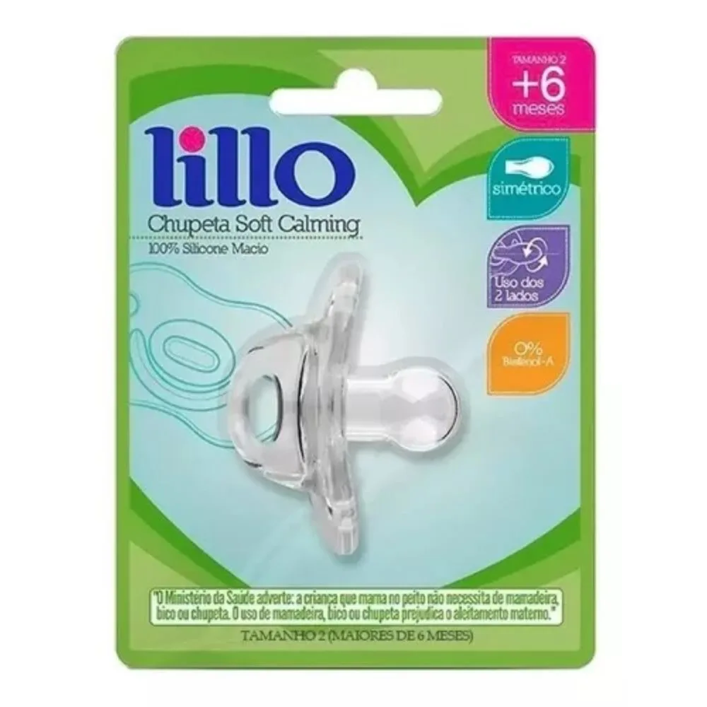 Chupeta Lillo Soft Calming Bico Simétrico +6 meses Silicone Neutra Tamanho 2 1 Unidades