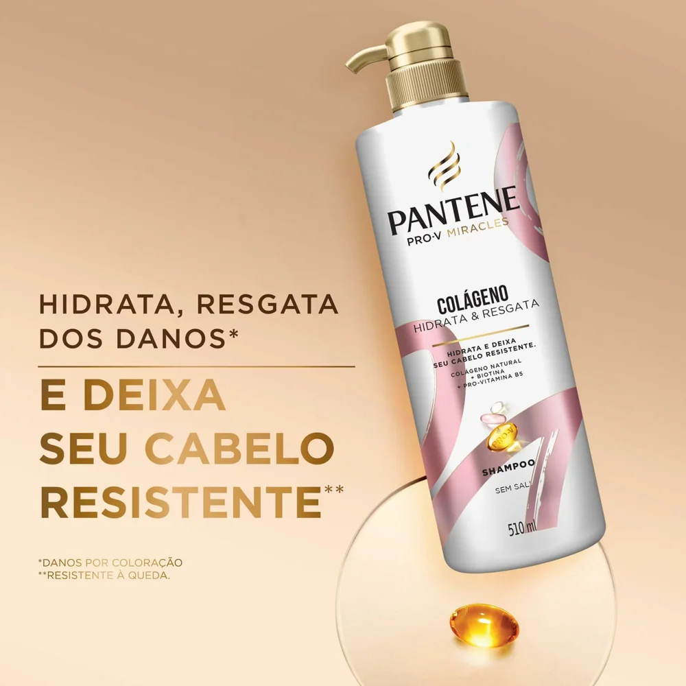 Shampoo Pantene Pro-V Miracles Colágeno Hidrata & Resgata 510ml