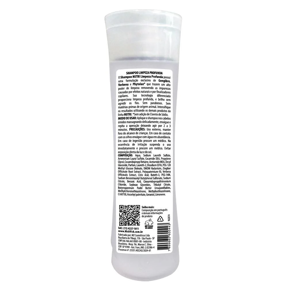 Shampoo Limpeza Profunda Nick Vick Nutri Action 260ml