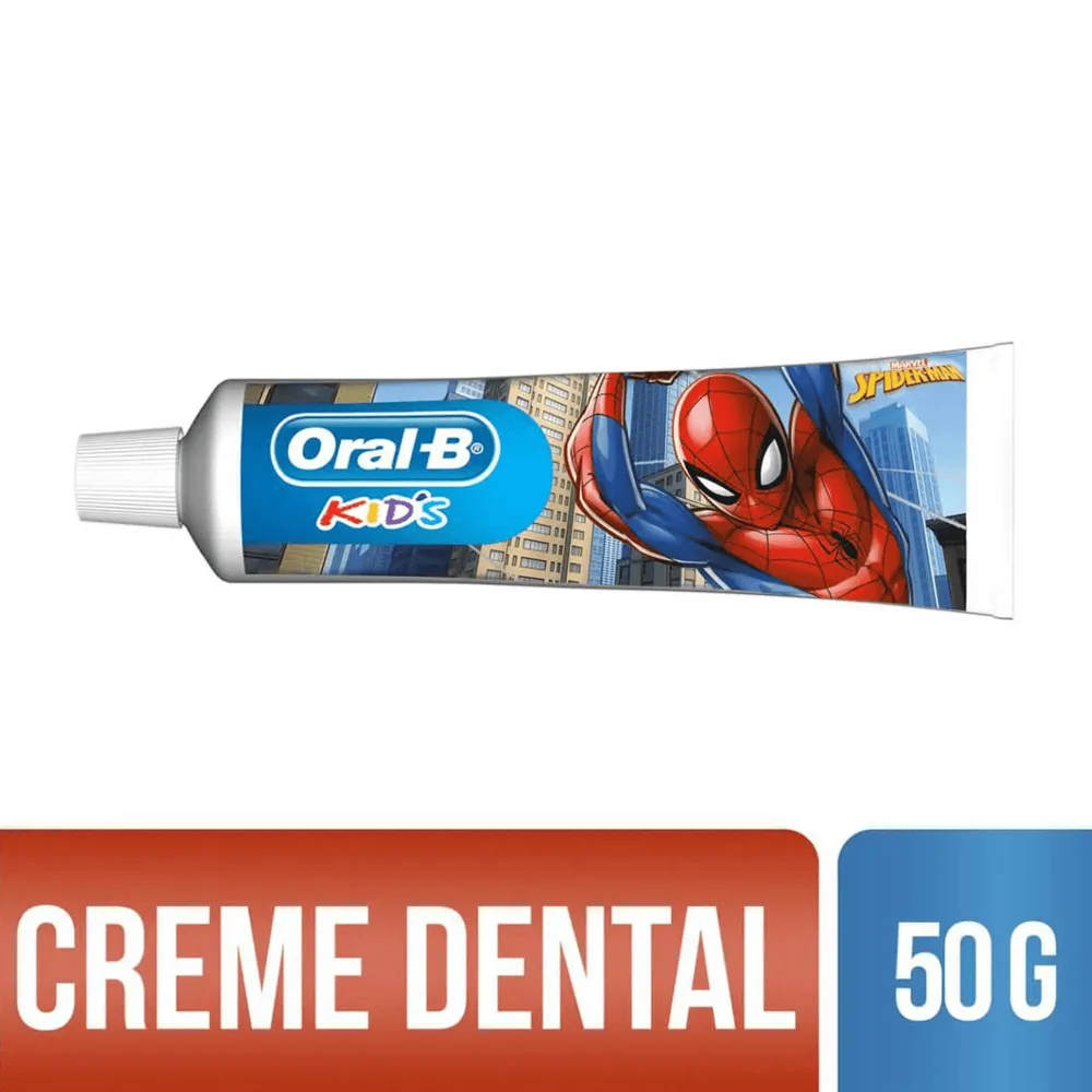 Creme Dental Infantil Oral-B Kids Spiderman Anticáries com Flúor 50g