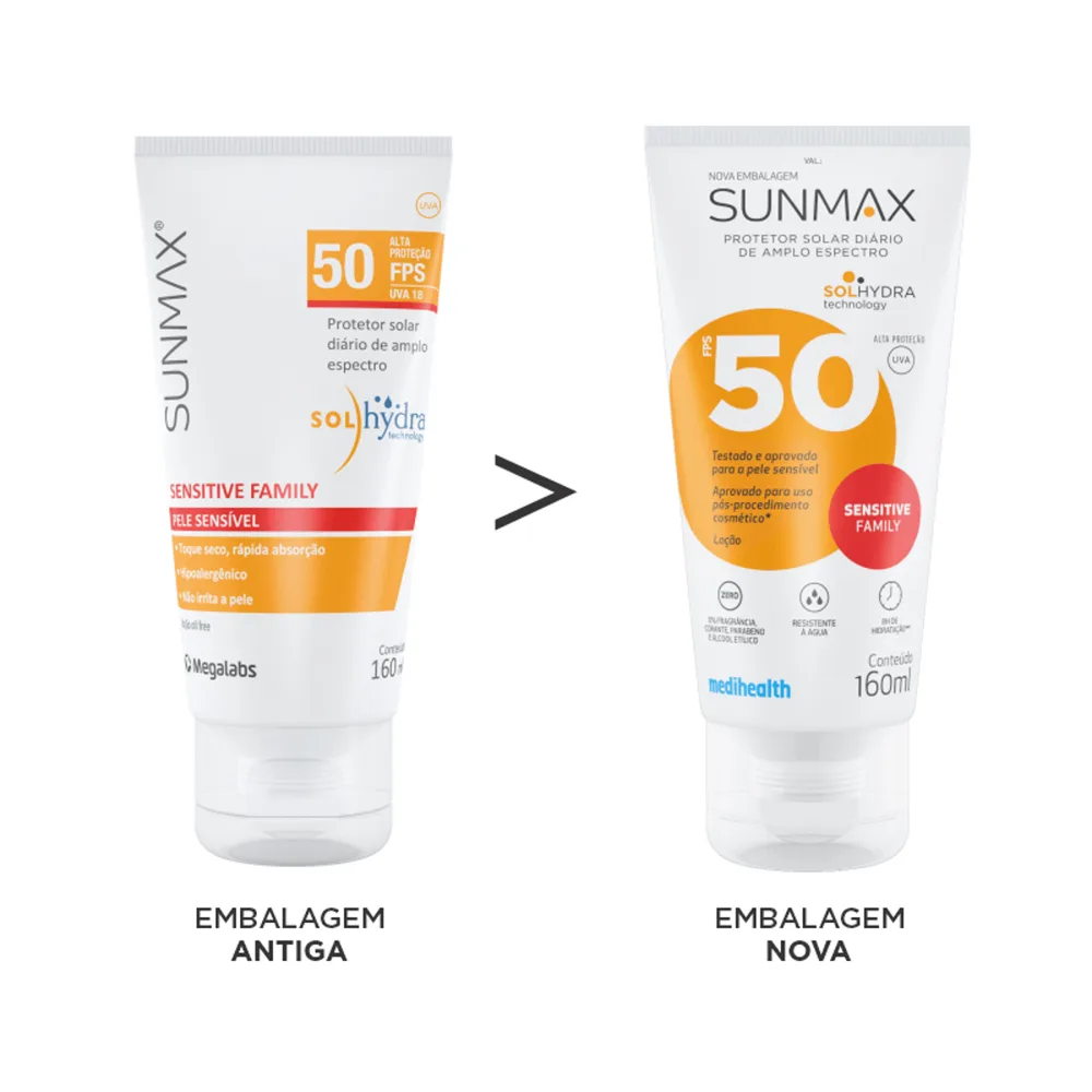 Protetor Solar Sunmax Sensitive Family FPS50 160ml