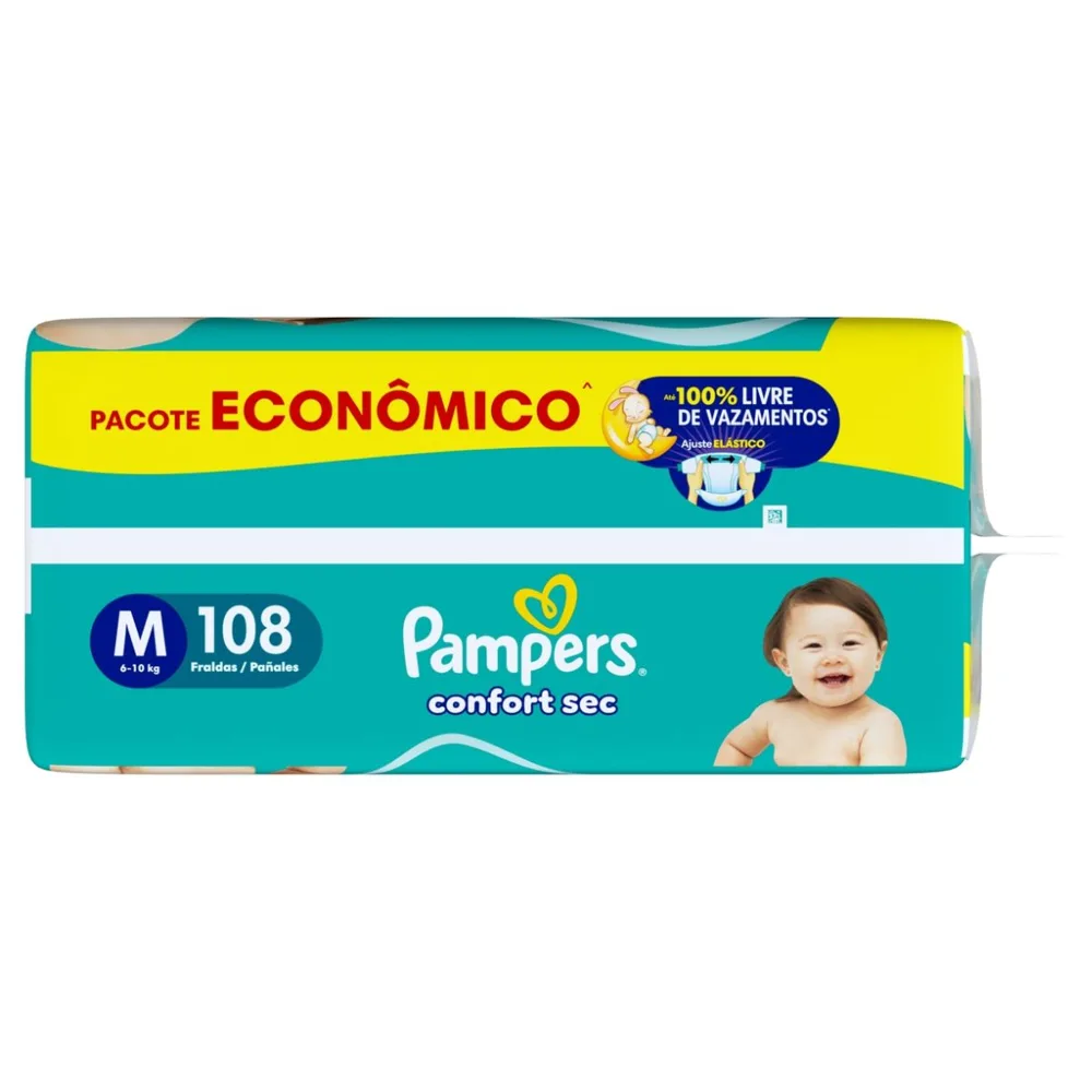 Fralda Pampers Confort Sec M 108 Unidades