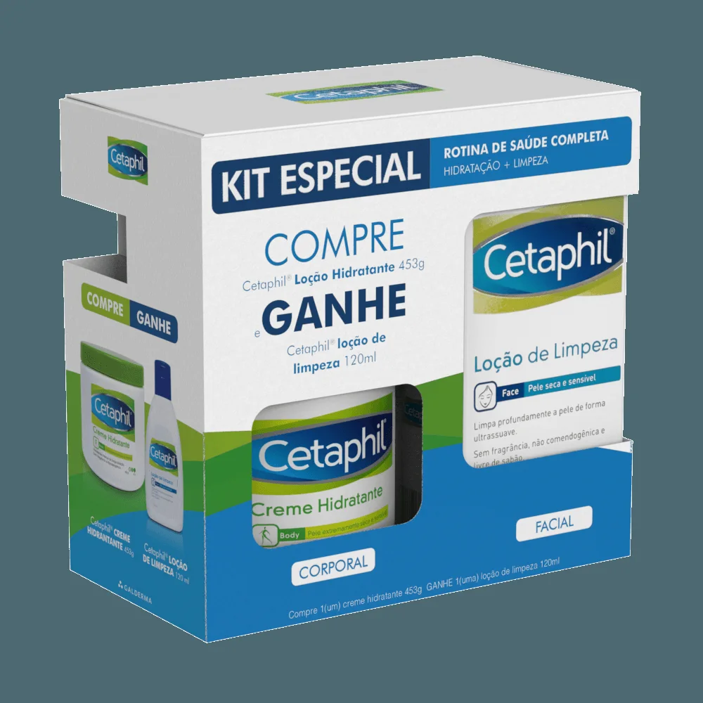Kit Cetaphil Creme Corporal Hidratante 453g 1 Unidade + Loção de Limpeza Facial 120ml 1 uni
