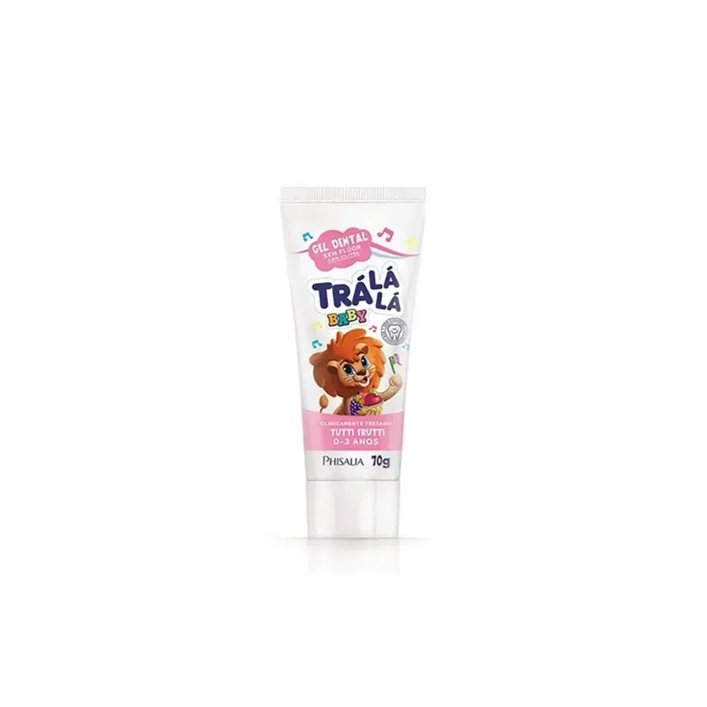 Gel Dental Infantil Trá Lá Lá Baby Sem Flúor 0 a 3 anos Sabor Tutti Frutti 70g