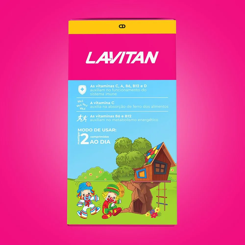 Vitamina Infantil Mastigável Tutti-Frutti Lavitan Patati Patatá 60 Comprimidos