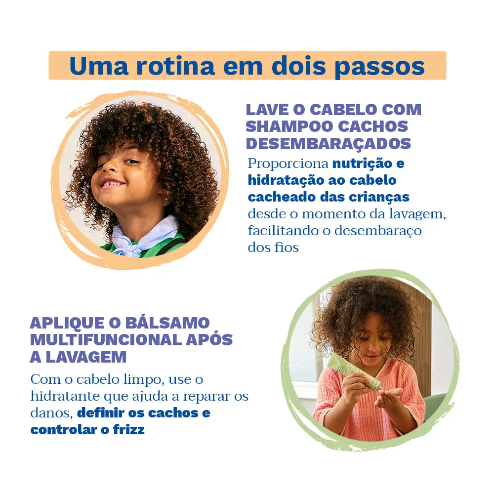 Kit Mustela Shampoo Infantil Cachos Desembaraçados 200ml + Bálsamo Hidratante Multifuncional Sem Perfume 75ml