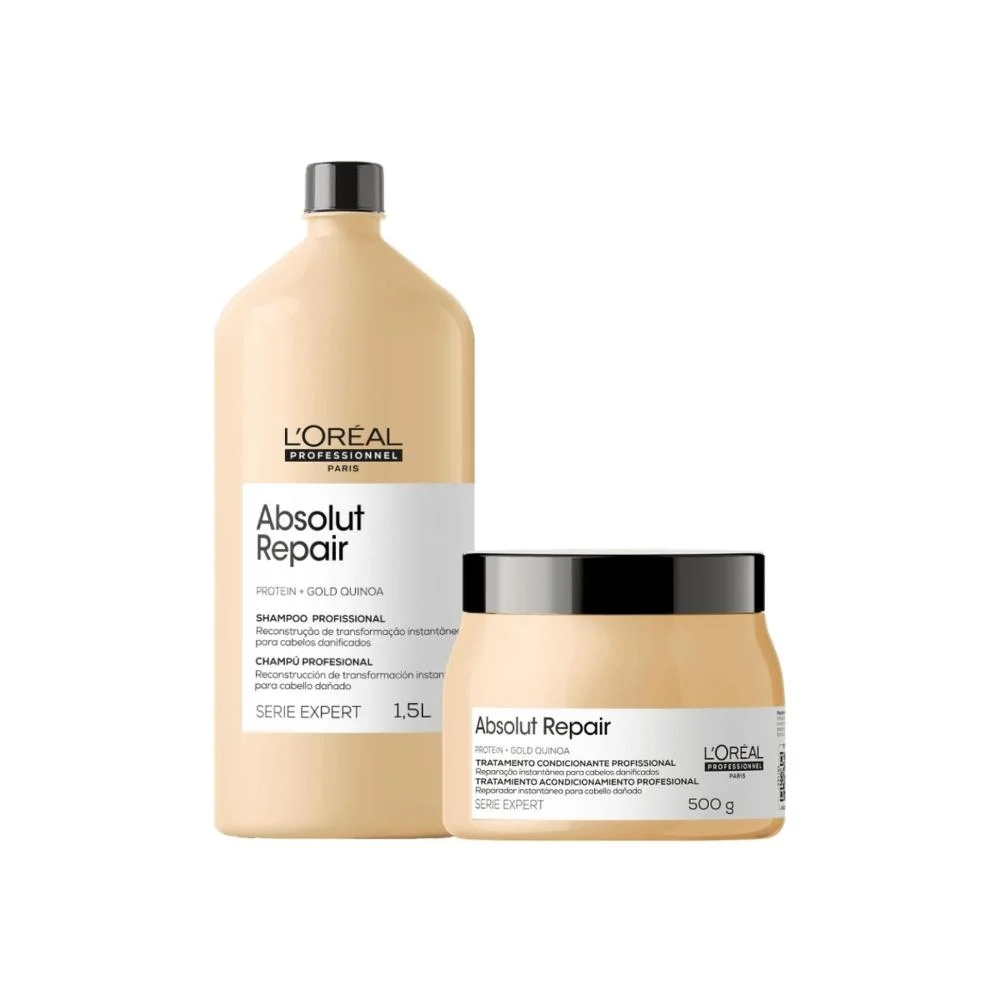 L'Oréal - Absolut Repair Gold Kit Shampoo e Máscara - 1,5L/500g