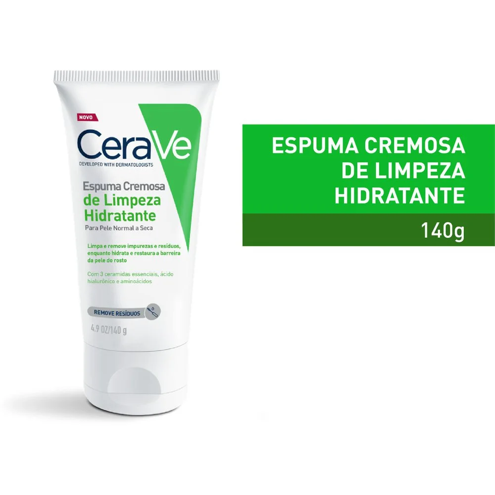 Espuma de Limpeza Facial CeraVe Hidratante Pele Normal a Seca 140g