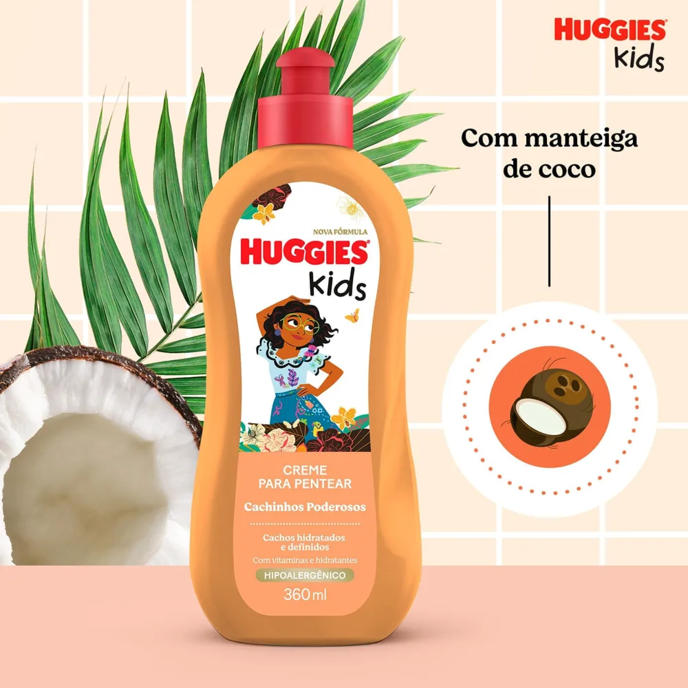 Creme para Pentear Infantil Huggies Kids Cachinhos Poderosos 360ml