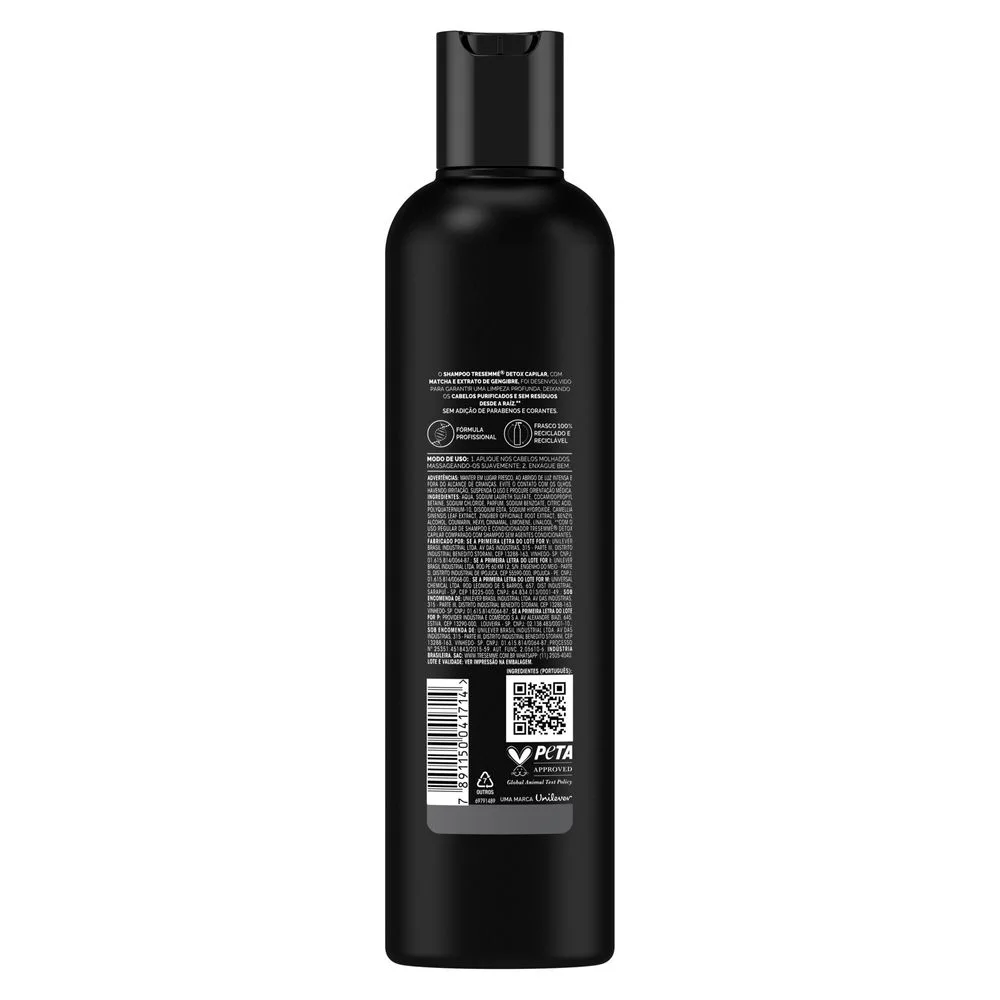 Shampoo TRESemmé Detox Capilar Micelar Matcha e Gengibre 400ml