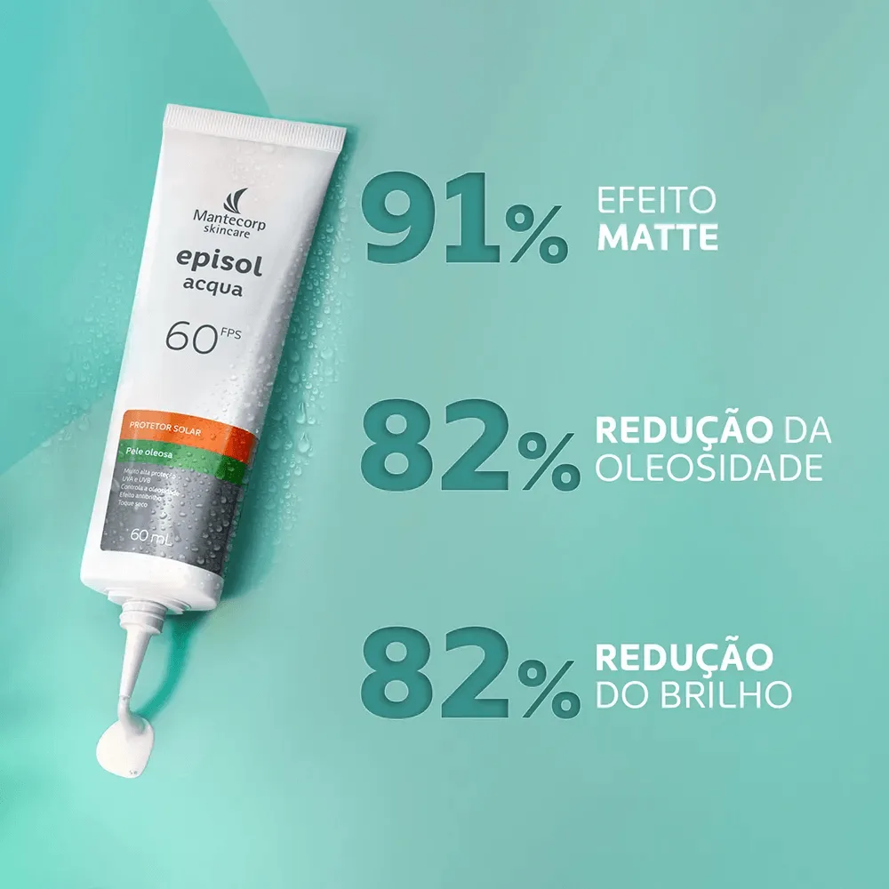 Protetor Solar Facial Episol Acqua FPS60 Pele Oleosa 60ml