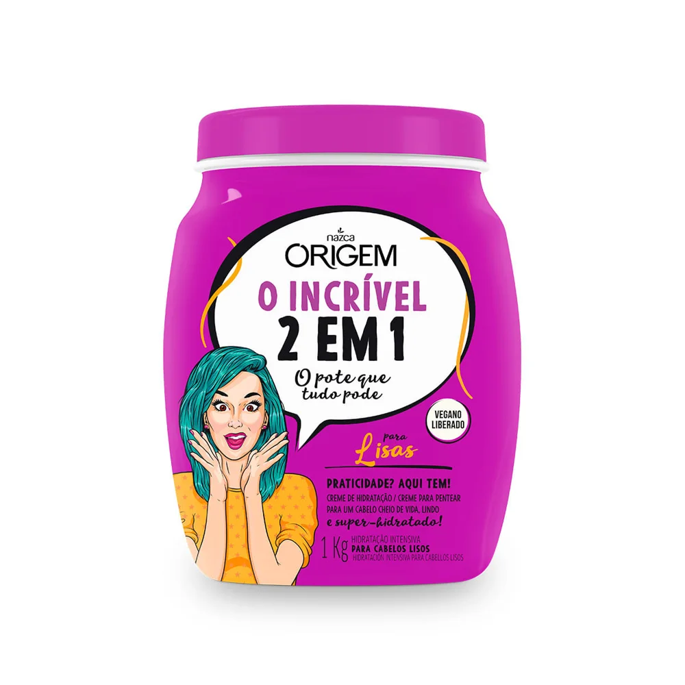 Creme de Tratamento Capilar Origem O Incrível 2 em 1 Lisos Vegano 1Kg