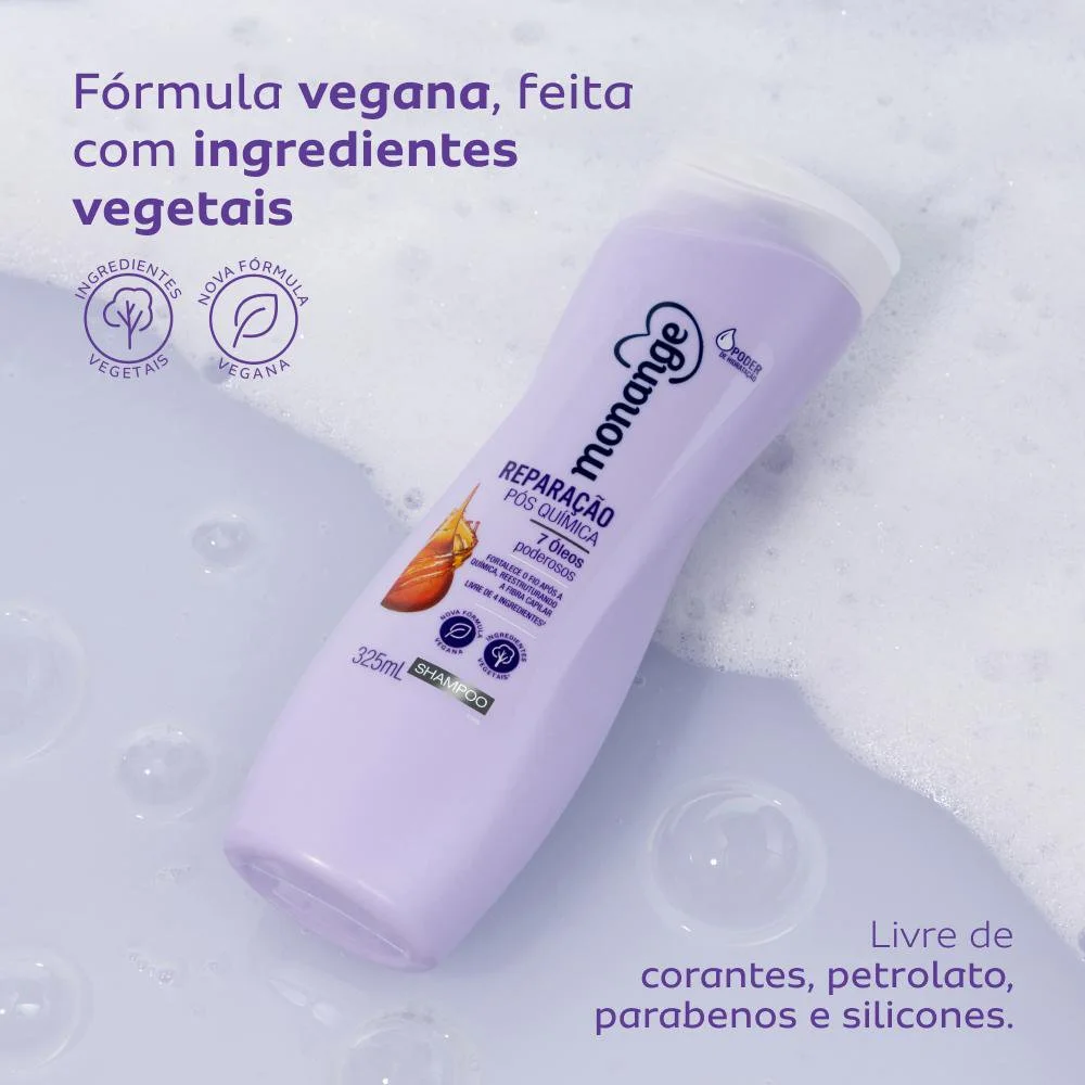 Shampoo Monange Reparação Pós Química 325ml