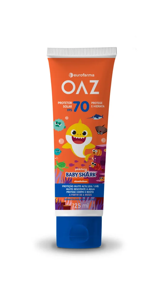 Protetor Solar Infantil Oaz Baby Shark 70fps 125ml
