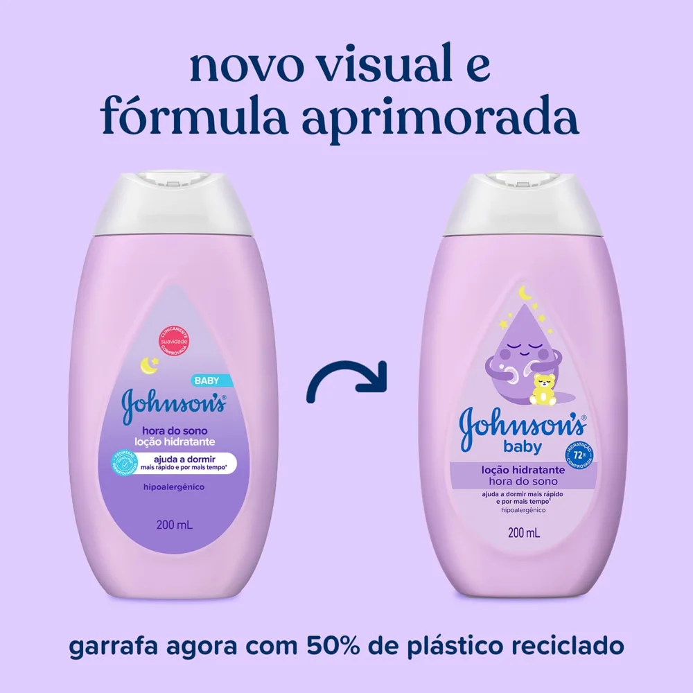 Loção Hidratante Infantil Johnson's Baby Hora do Sono Hipoalergênica 200ml
