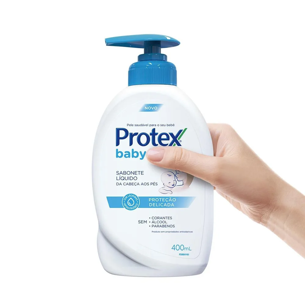 Sabonete Líquido Infantil Protex Baby Delicate Care Proteção Delicada da Cabeça aos Pés 400ml
