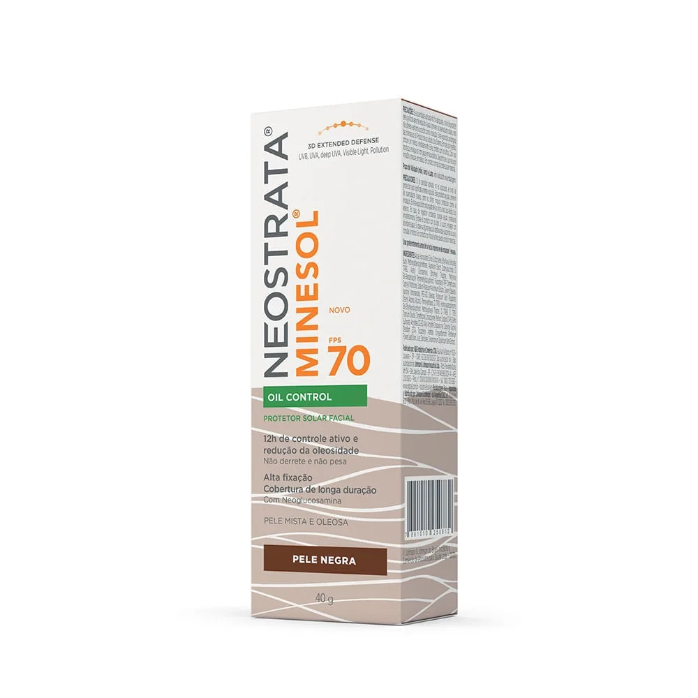 Protetor Solar Facial Neostrata Minesol Oil Control FPS70 Cor Pele Negra 40g