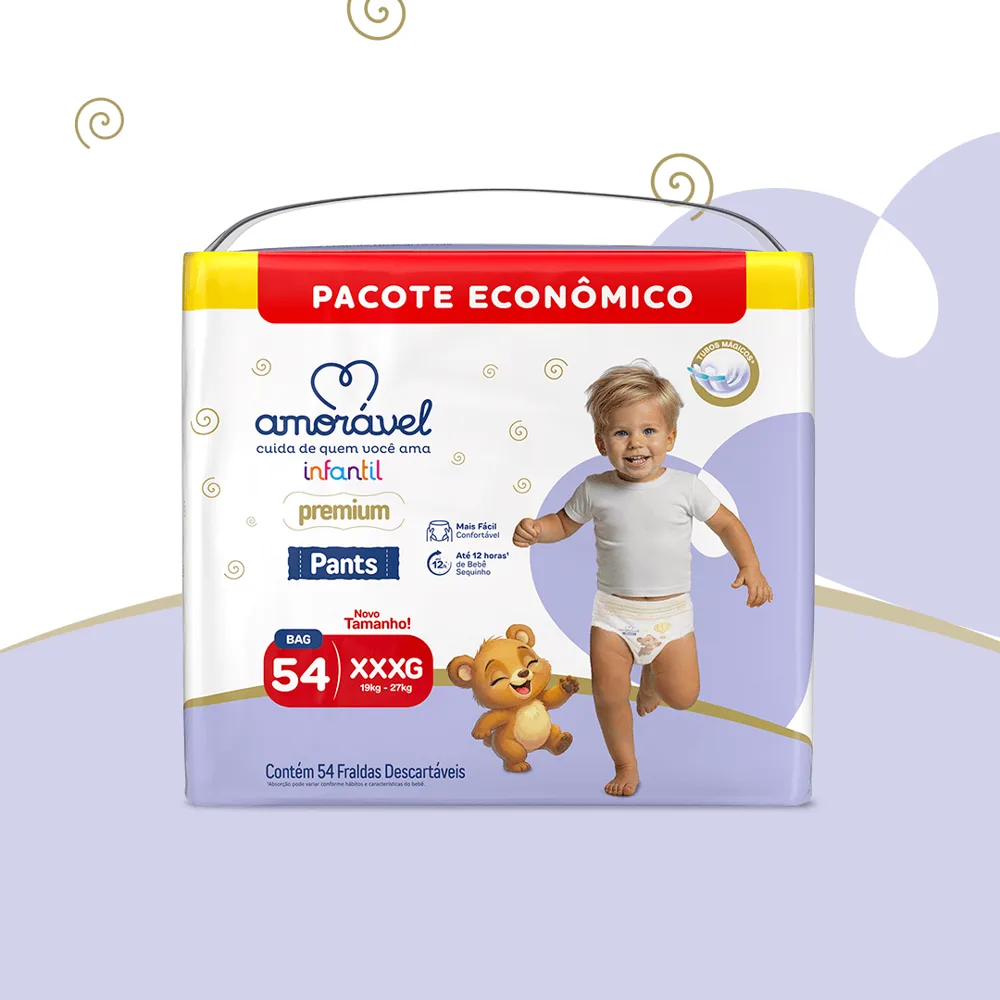 Fralda Amorável Pants Ultrabag Xxxg 54 Unidades