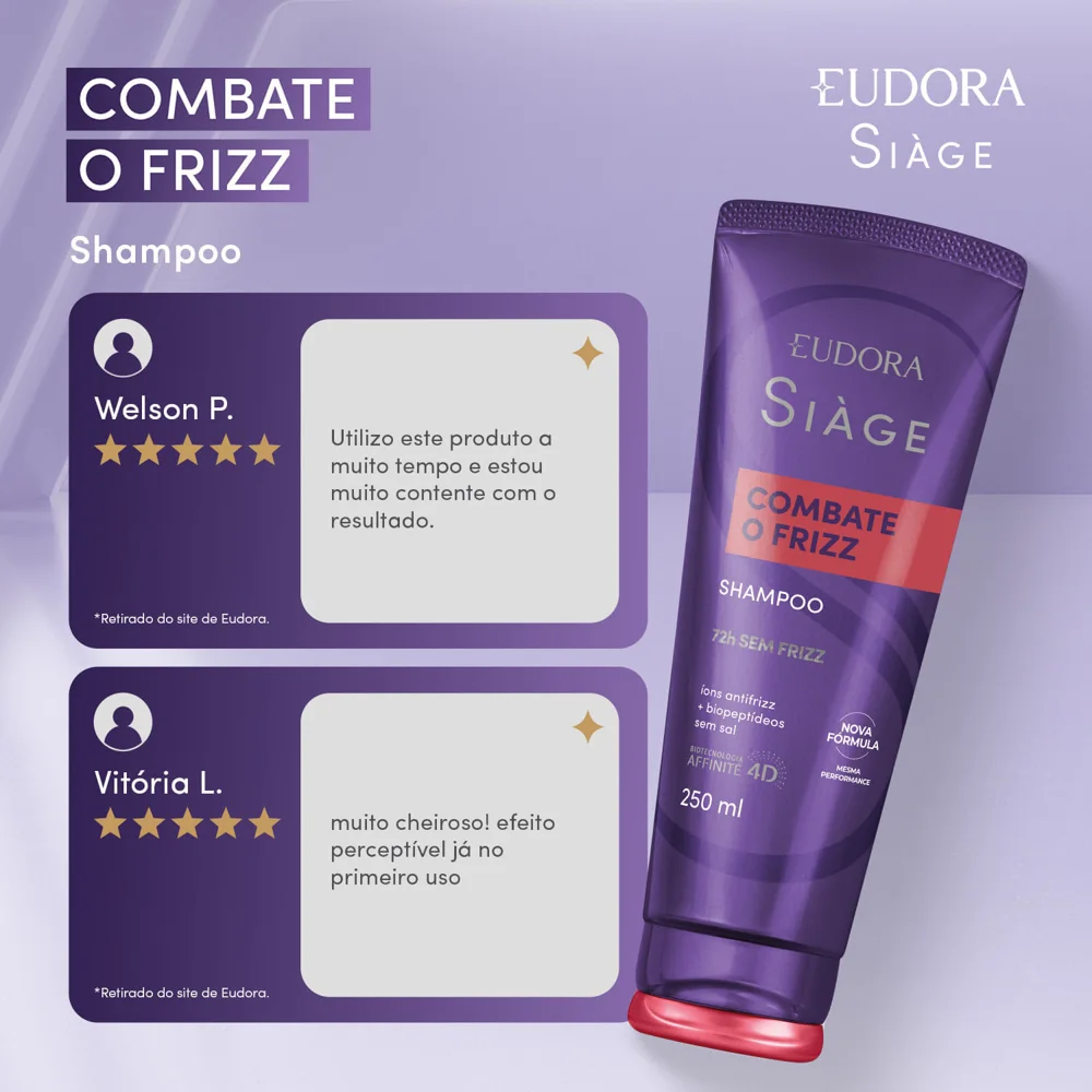 Shampoo Eudora Siàge Combate ao Frizz 250ml