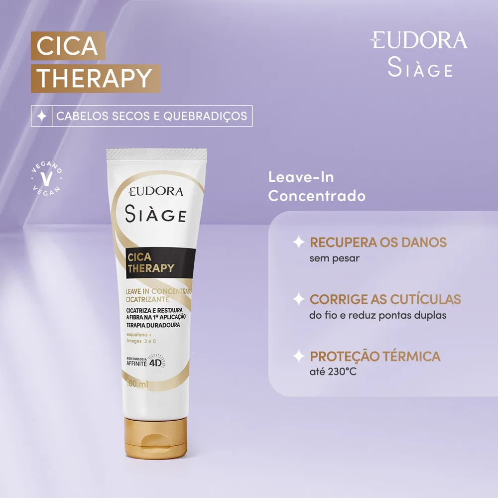 Leave-in Eudora Siàge Cica-Therapy Concentrado Cicatrizante 100ml