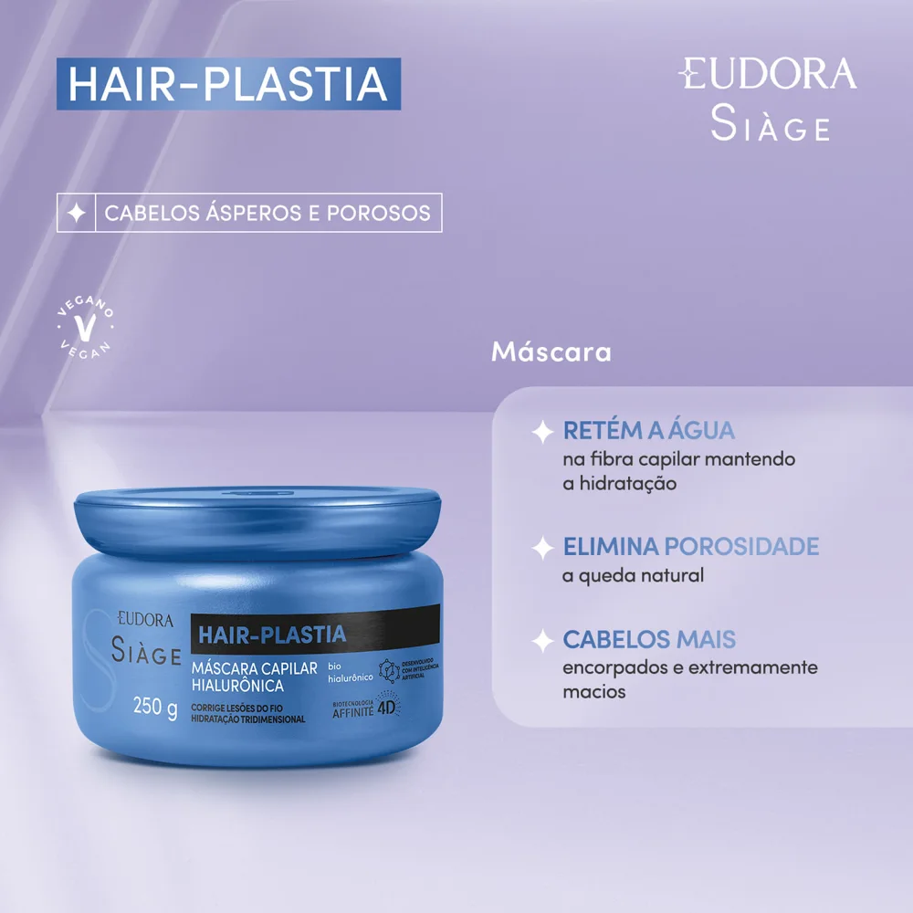 Máscara Capilar Eudora Siàge Hair-Plastia Hialurônico 250g